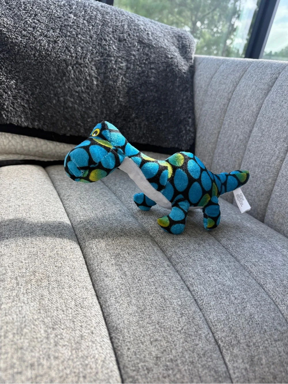 Blue Polka-Dot Plush Dinosaur Toy - Pet Reptile Plush